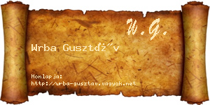 Wrba Gusztáv névjegykártya